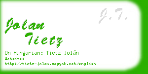 jolan tietz business card