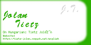 jolan tietz business card